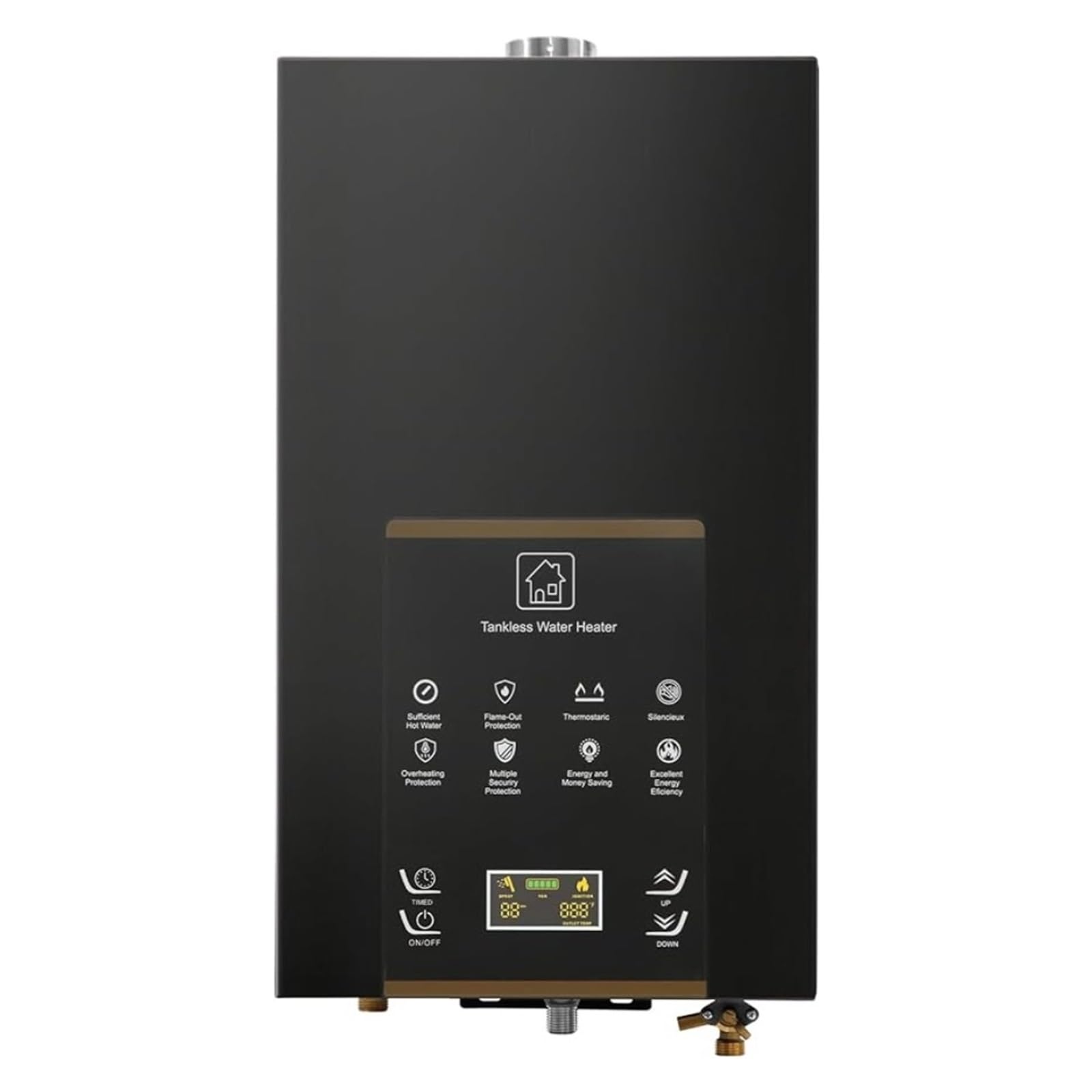 Mooilko One Color Tankless Water Heater Propane,Instant Hot Propane Gas Water Heater, Instant Electric Water Heater Faucet Easy To Use