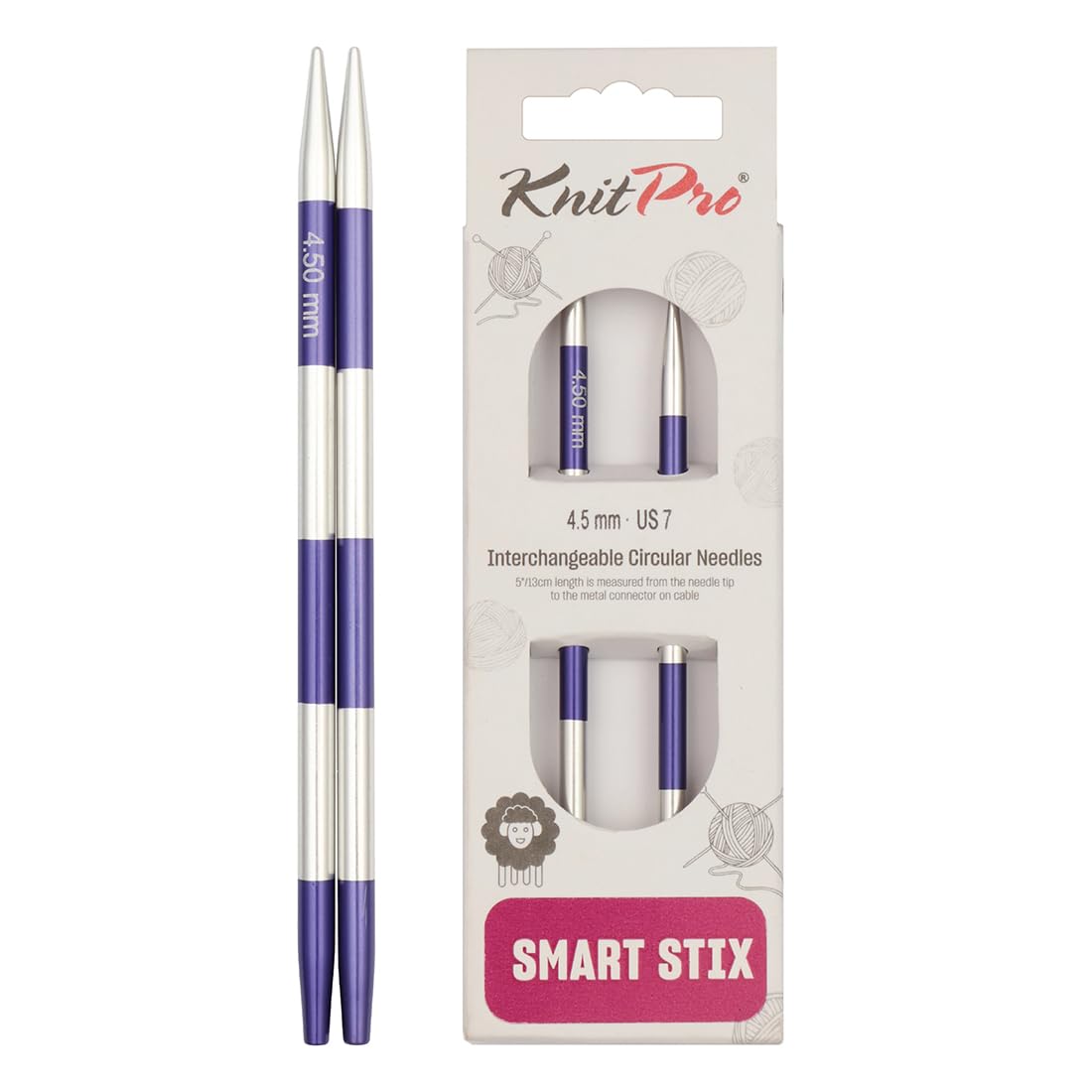 KnitPro Smartstix Interchangeable Circular Needles 4" (10cm) | 4.50mm