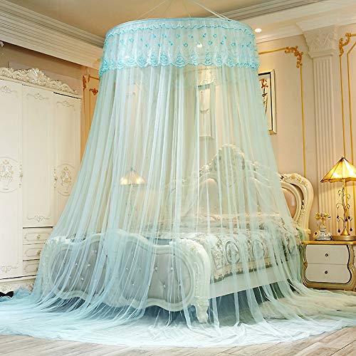 Asdfgh Dome Floor-Standing Palace Mosquito Net, Kids Mosquito Netting Princess Bed Canopy Lace Netting Bedding Keeps Away Insects & Flies-Green 180X200Cm(71X79Inch) #TOP10
