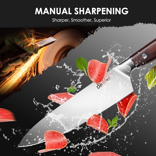 Image of DDF iohEF Chef Knife Sharp Kitchen Knife 8 inch Japanese Stainless Steel Professional Cutting Knife Ultra-sharp Chef's Cooking Knife with Non-slip Ergonomic Handle and Gift Box