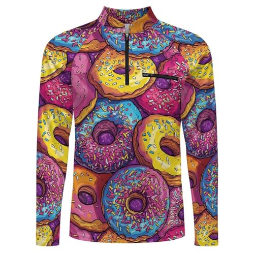 Olorful Sweet Donuts Men's Sun Protection Shirts UV SPF UPF 50+ Long Sleeve Rash Guard Lightweight4