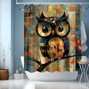 JINGYOU Zasłona prysznicowa 150 x 180 Sowa