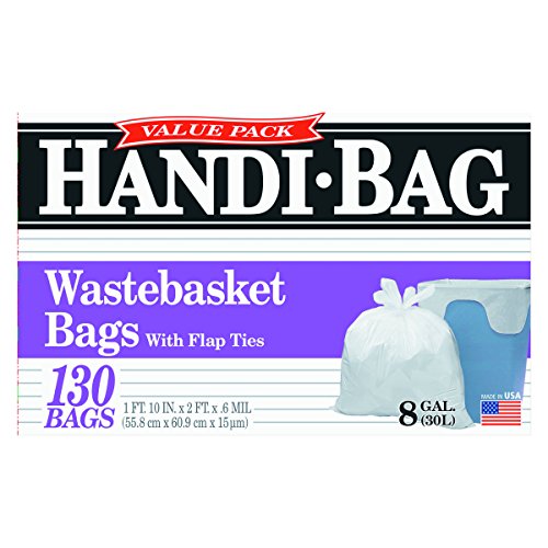 Handi-Bag HAB6FW130 Super Value Pack, 8gal, 0.6mil, 22 x 24, White (Box of 130), 130 count (Pack of 1) - Image 2