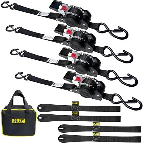 KJE Retractable Ratchet Straps, (4) 1
