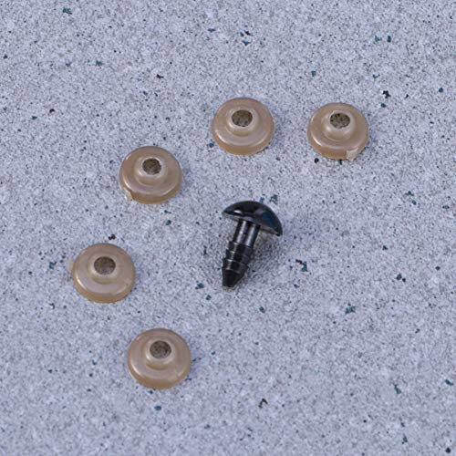 HEALLILY 100Pcs Olhos de SeguranÃ§a Olhos Pretos de PlÃ¡stico Olhos de Boneca Com Junta para Boneca