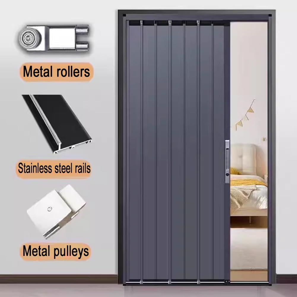 Metalowe drzwi harmonijkowe z wieloma składanymi drzwiami wewnętrznymi, magnetyczne, składane drzwi, chowane drzwi do stodoły, bezwiercące panele aluminiowe dla łatwej instalacji