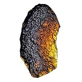 Hodea Natural Crystal Meteorite Necklace, Gold Irregular Czech Meteorite Stone Pendant Energy Stone, Healing Natural Gemstone Pendant for Protection and Healing (A)