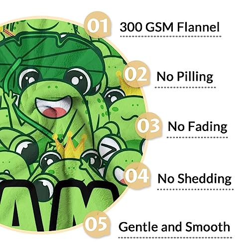 Mercuryelf Custom Frog Throw Blanket - Soft, Fuzzy & Warm - 30x40 Inches Small Blankets for Lap, Crib - Green Novelty Throws Gift for Frog Lovers