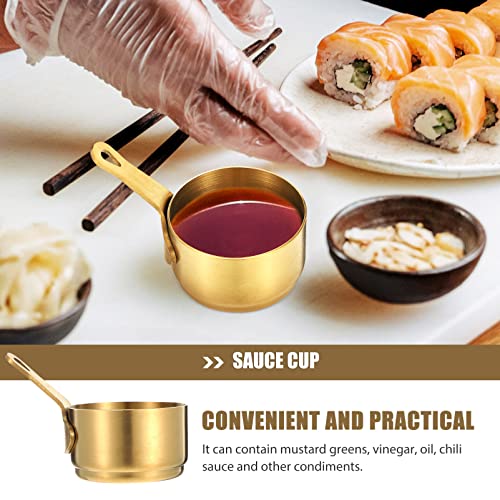 Hemoton Molho de Aço Inoxidável Xícaras de Metal Tigelas Tigelas de Condimento Placas de Servir Prat