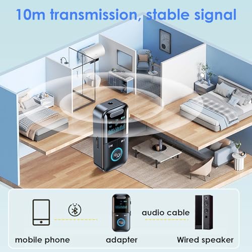 Colexy Adaptador Bluetooth 2 en 1 Receptor y Transmisor, Bluetooth 5.3 para TV/Coche/Avión, Emparejamiento Dual, Jack 3.5mm, hasta 12 Horas de Uso - imagen 7