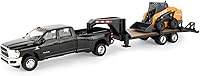 Vista 1 de Case IH 1/32 Big Farm Ram Dually Quad Cab con remolque Lowboy y cargadora Skidsteer Case SV340B 47155