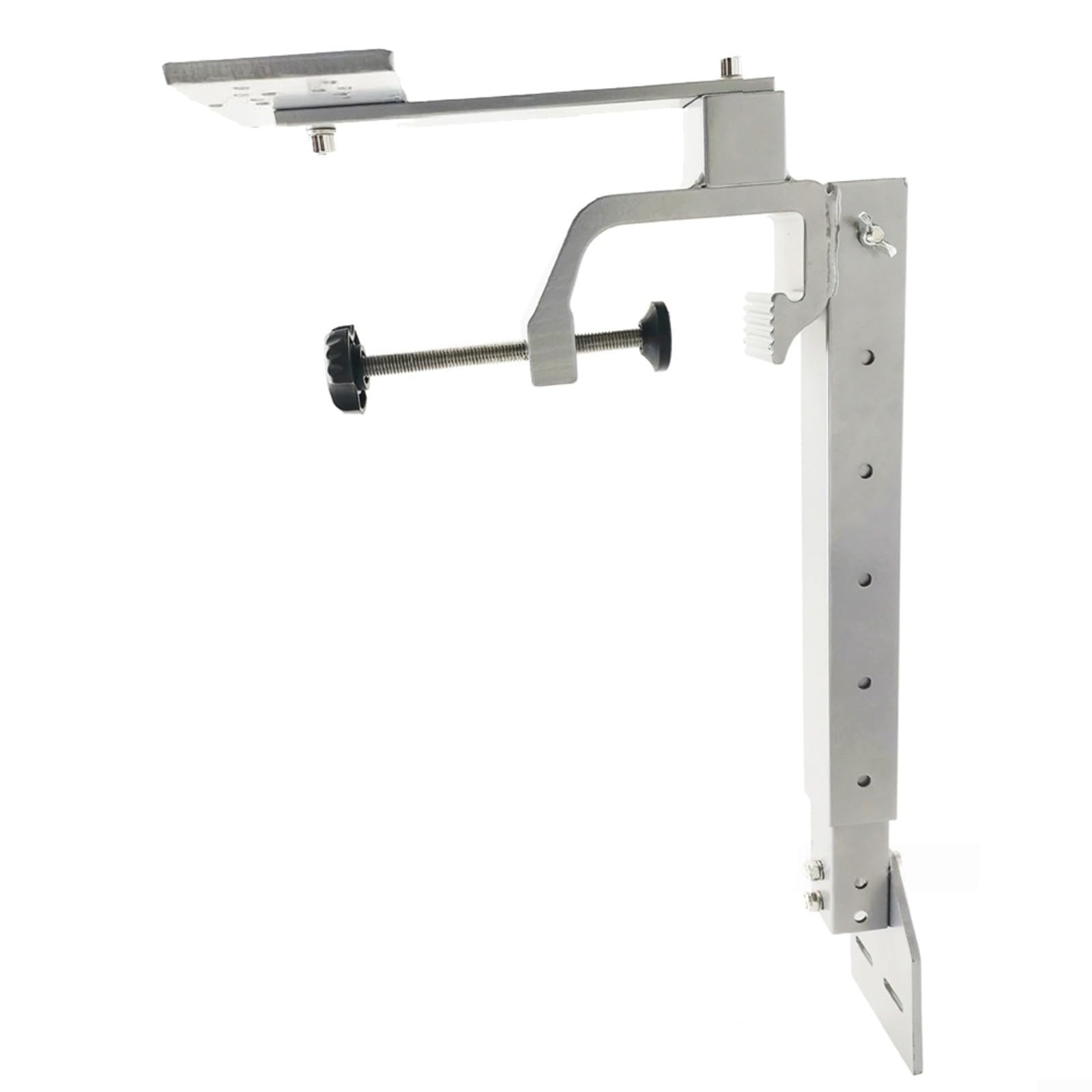 Soporte de aluminio para buscador de peces, barra de soporte ajustable, soporte de grado marino con placa inferior de múltiples agujeros para instalación de barco
