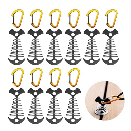 NACETURE Heavy Duty Deck Anchors with Carabiners 10 Pack Black