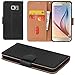 Galaxy S6 Case, Aicoco Flip Cover Leather, Phone Wallet Case for Samsung Galaxy S6 - Black