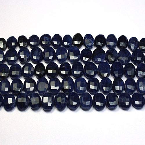 WORLD WIDE GEMS BEADS GEMSTONE Blue SOLITE Faceted Oval Bead Beautiful Gemstone 12 * 16 mm 8 inch per string Code-HIGH-39764