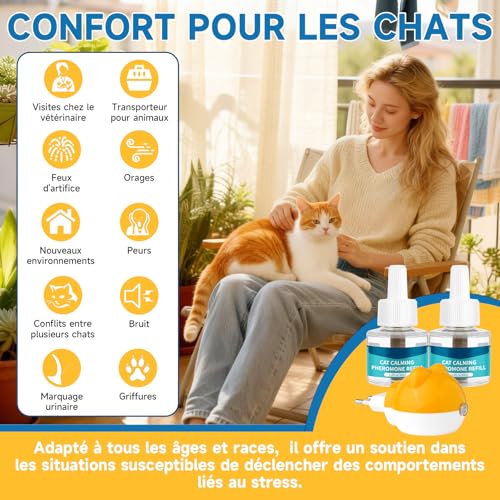 Diffuseur pheromones chat compatible universel anti-stress et anxiété