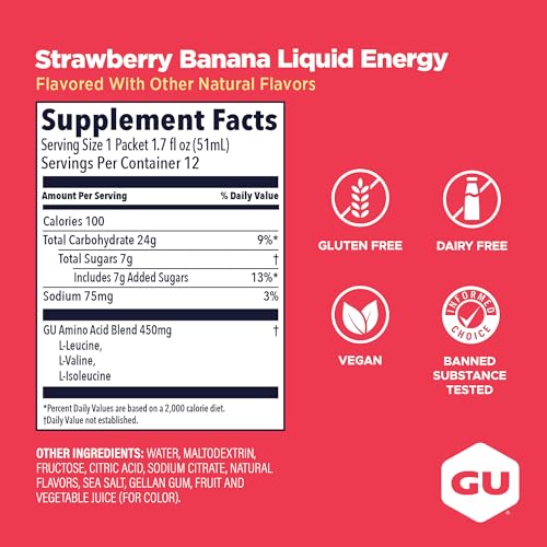 Image of GU Energy, Liquid Energy, Strawberry Banana - 12 Count