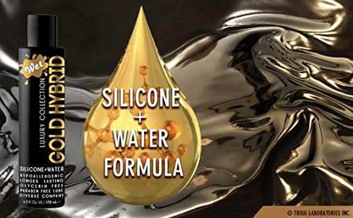 Image of Wet Gold Hybrid Silicone and Water-Based Lubricant | Long-Lasting Performance, Premium Formula | Made Without Glycerin and Parabens | Lube for Men, Women & Couples, 3.1 fl oz