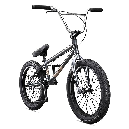 Mongoose Legion L60 Kids Freestyle BMX Bike, Intermediate Rider, Boys and Girls Bikes, Hi-Ten Steel Frame, 20-Inch Wheels, Grey
