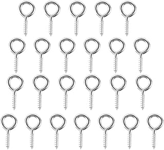 DOITOOL 50pcs Horn Nails Safety Ceiling Cups Hooks Sheep Eye Screw Pin Screw Eye Hooks Screw Eye Jewelry Screw Eye Hanging Hook Hammock Hooks Small Screw Eyes lag Screws Screw Hook Ring
