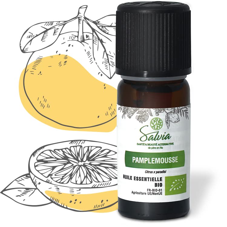 Salvia - Grapefruit Organic Essential Oil - 100% Pure, Natural, Chemotyped and AB Certified - 10ml