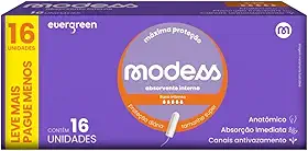 Absorvente Interno Modess Fluxo Intenso com 16un - Evergreen