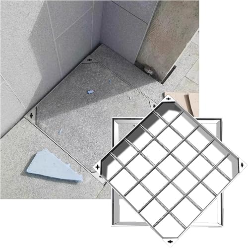 CATANK Tapa de Registro empotrada Invisible de Alta Resistencia, Acceso Oculto de Acero Inoxidable a Tanque séptico y alcantarillado con Gancho de elevación para Entrada de vehículos, pav