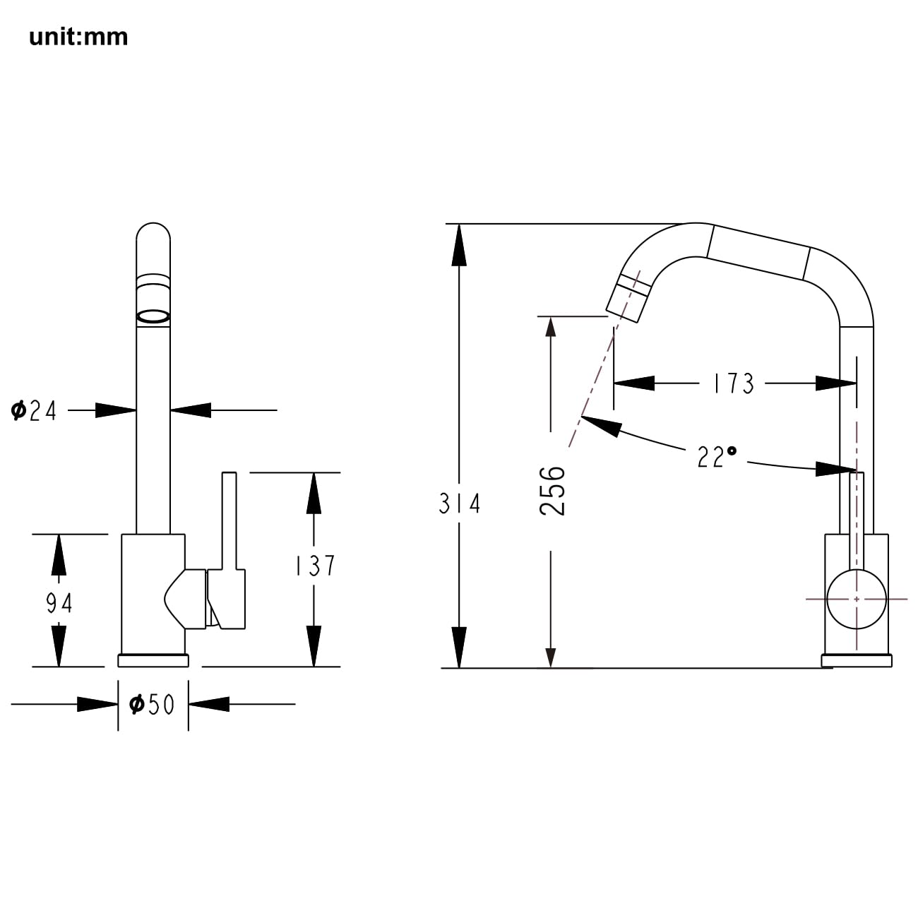 Robinet Cuisine Acier Inoxydable Brossé Mitigeur Evier Haute Pression Pivotant 360° Eau Chaud Froid Cartouche Céramique