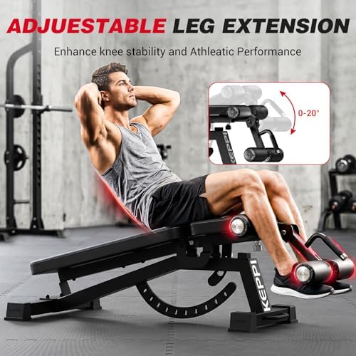 Keppi Bench1000 Weight Bench, Adjustable Commercial FID Workout Bench — view 3