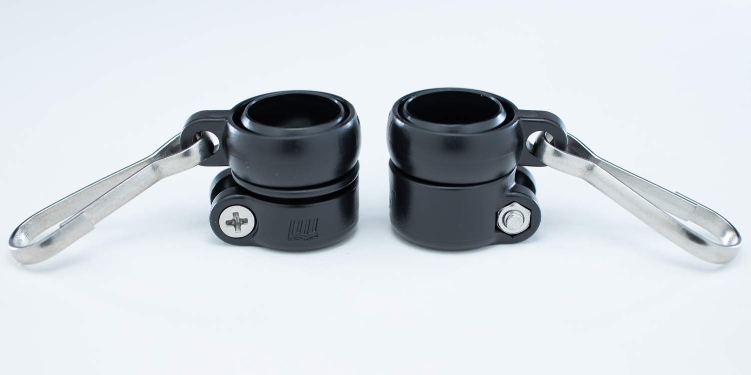 LOCC Marine Products Rotating Flag Ring with Stainless Steel Flag Clips - Fits 1/4" to 1/2" Antenna, Pole or Rod (Black)