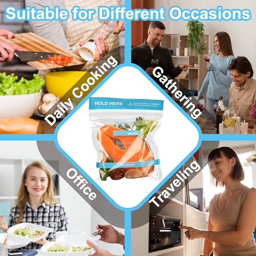 ebelbo 20 Count Microwave Steam Bags 7.3\"x7.7\" for Cooking and Steaming Regular Type Disposable Food Steamer Bags for Vegetables Potatoes Fish and Poultry