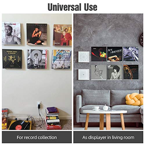 Soporte de pared para discos con acrílico transparente resistente para 6 LP 6