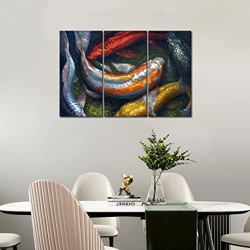 First Wall Art - Colorful Koi Swimming In Water Wall Art Painting The Picture Print On Canvas Animal Pictures For Home Decor Decoration Gift #TOP5