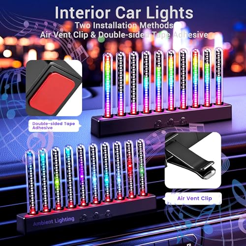 Audio Visualizer Gadget Rechargeable RGB Sound Activated Light Bar, 250 Pixels Music Spectrum Analyzer Display Car Interior Lights Ambient with Game Room Decor for Boys Unique Gifts (E2-Rechargeable) — view 3