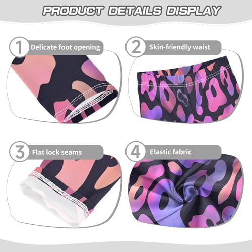 Toddler Girls Leggings Printed Yoga Pants Leggings Purple Leopard Print for Kids3