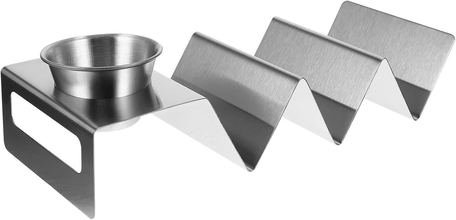 W Shaped Stainless Steel Taco Holder Stand for Easy Filling