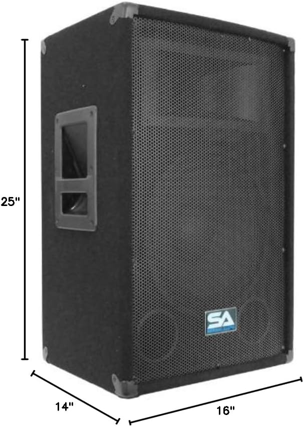 Miniatura 7 de Seismic Audio - Altavoz PA DJ de 12 pulgadas 300 vatios Audio PRO - Red eléctrica, monitores, bandas, karaoke, iglesias, bodas