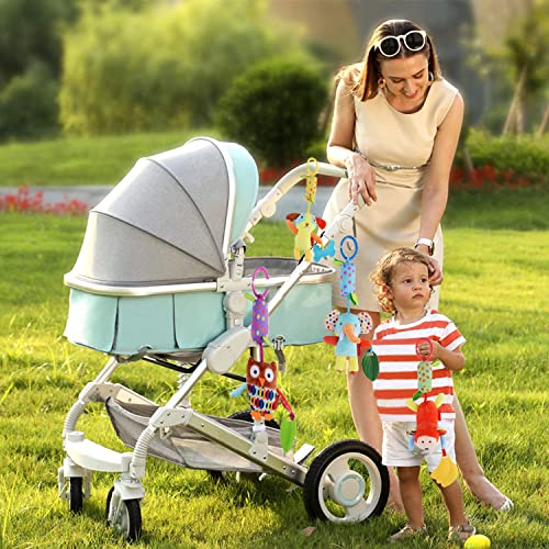 Bivan Baby Toy Soft Hanging Rattle Learning Toy With Teethers Plush Animal C-Clip Ring Infant Newborn Stroller Car Seat Crib Travel Activity Wind Chimes Hanging Toys For Boys Girls, 4 Pack #TOP4