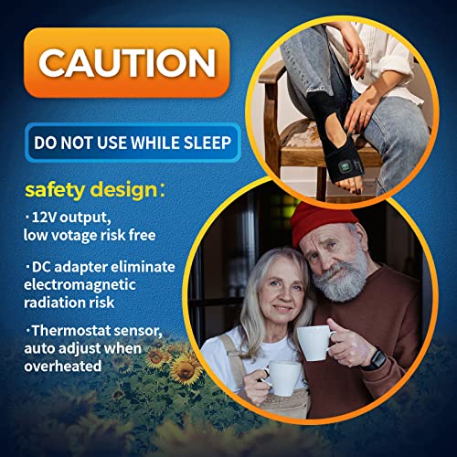 Sticro Heated Foot Ankle Brace Wraps For Planters Fasciitis Or Achilles Tendinitis Pain Relief, 4 Auto Off Timers Moist Heat Heating Pad For Men Women Arthritis Injury #TOP5
