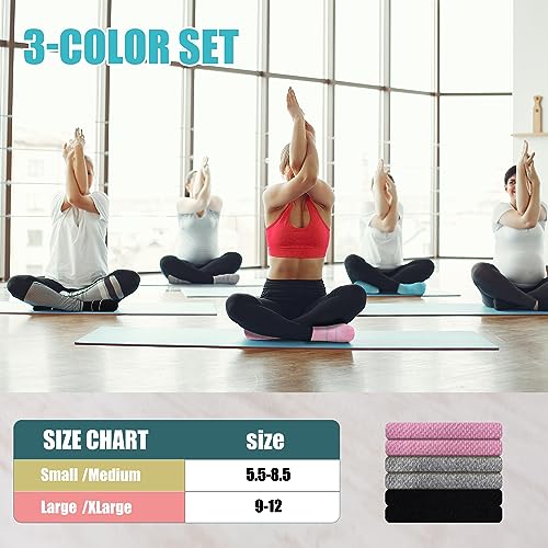 Image of Non Slip Pilates Socks with Grips for Yoga, Barre, Grippy, Hospital, Ballet for Women with Arch Support.