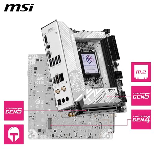 Scheda madre MPG B860I EDGE TI WIFI, Mini-ITX, supporta processori Intel Core Ultra (serie 2), LGA 1851-110A SPS VRM, DDR5 Memory Boost (8600+ MT/s OC), PCIe 5.0 x16, M.2 Gen5, Wi-Fi 7, LAN 5G - Scheda madre - Immagine 4