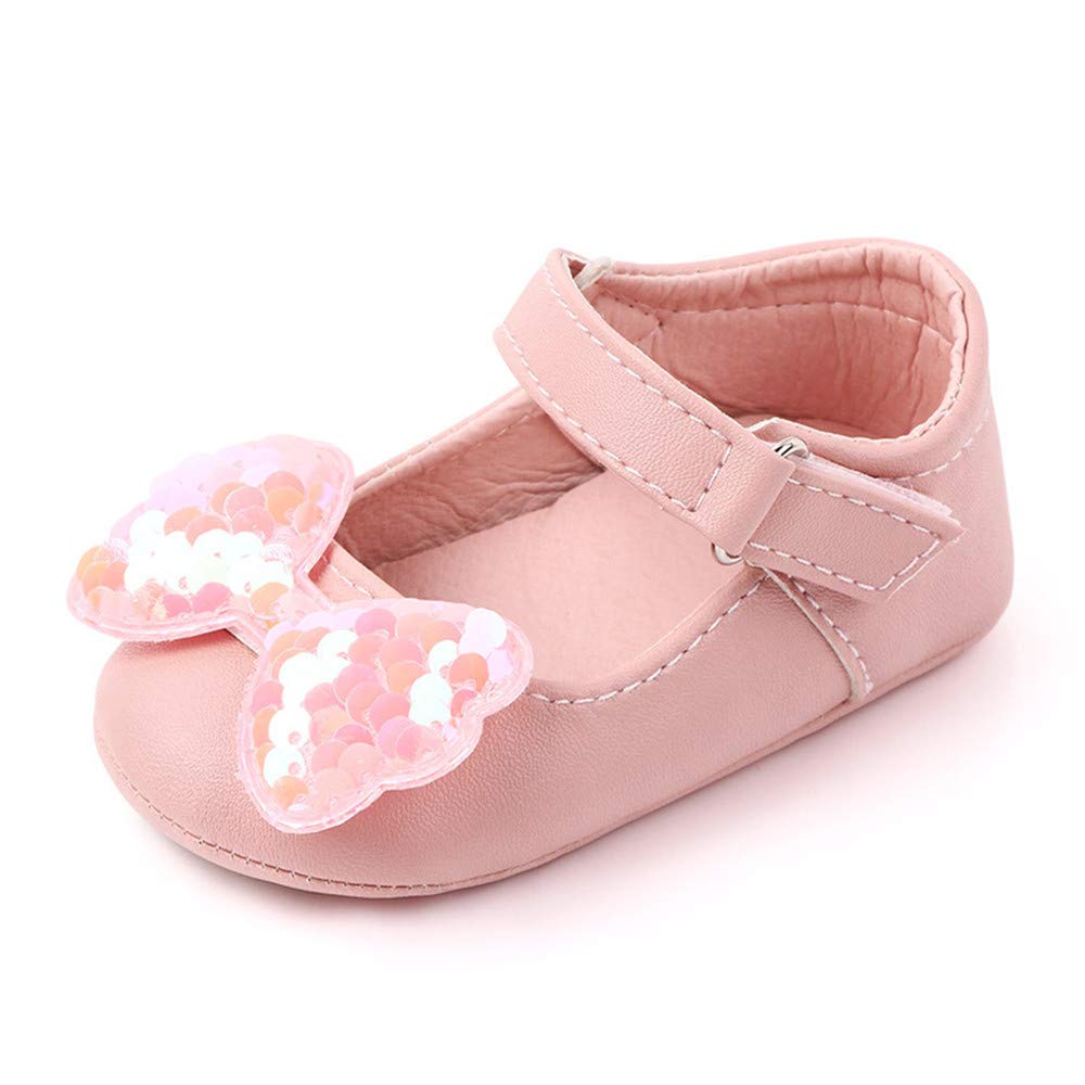 OAISNIT Baby Girl Shoes Mary Jane Flats Anti-Slip Princess Wedding Dress Infant Girl Soft Lightweight Crib Shoes