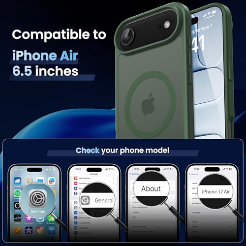 Image of CACOE Magnetic Case for iPhone Air 6.5 inch, Dark Green
