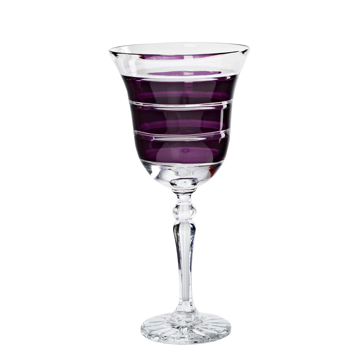 CRISTALICA Weinglas Weinkelch Handgeschliffen Violett Kristall Glas 240 ml