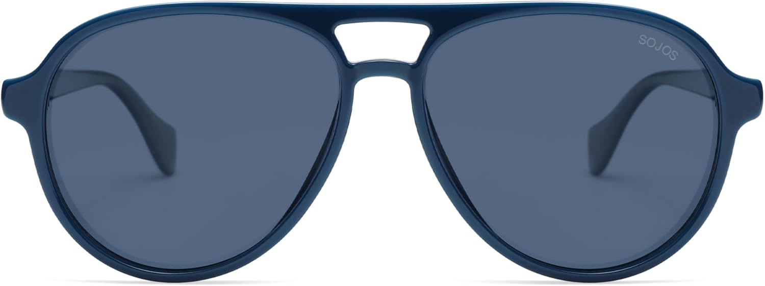 SOJOS Ocean Collection Polarized Retro Oversized Aviator Sunglasses Women Men Recycled Plastic Eco-Friendly, Constellation - Image 3