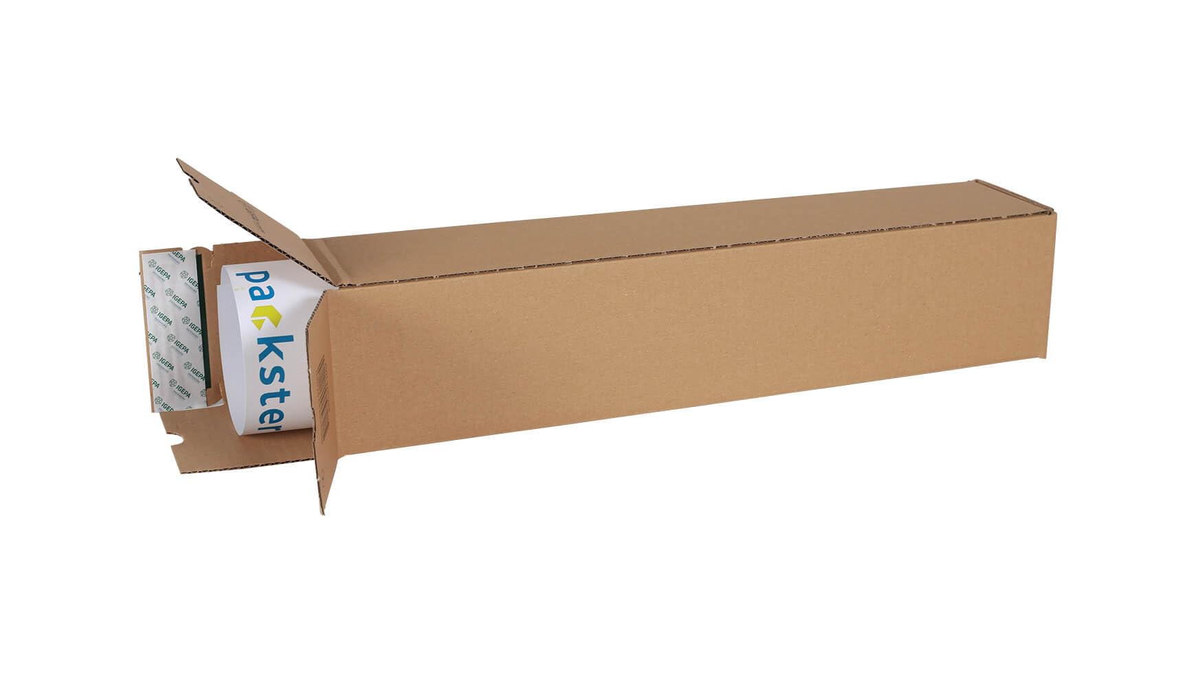 80x Versandhülse Posterbox selbstklebend 530 x 110 x 110 mm B2 Selbstklebestreifen Braun