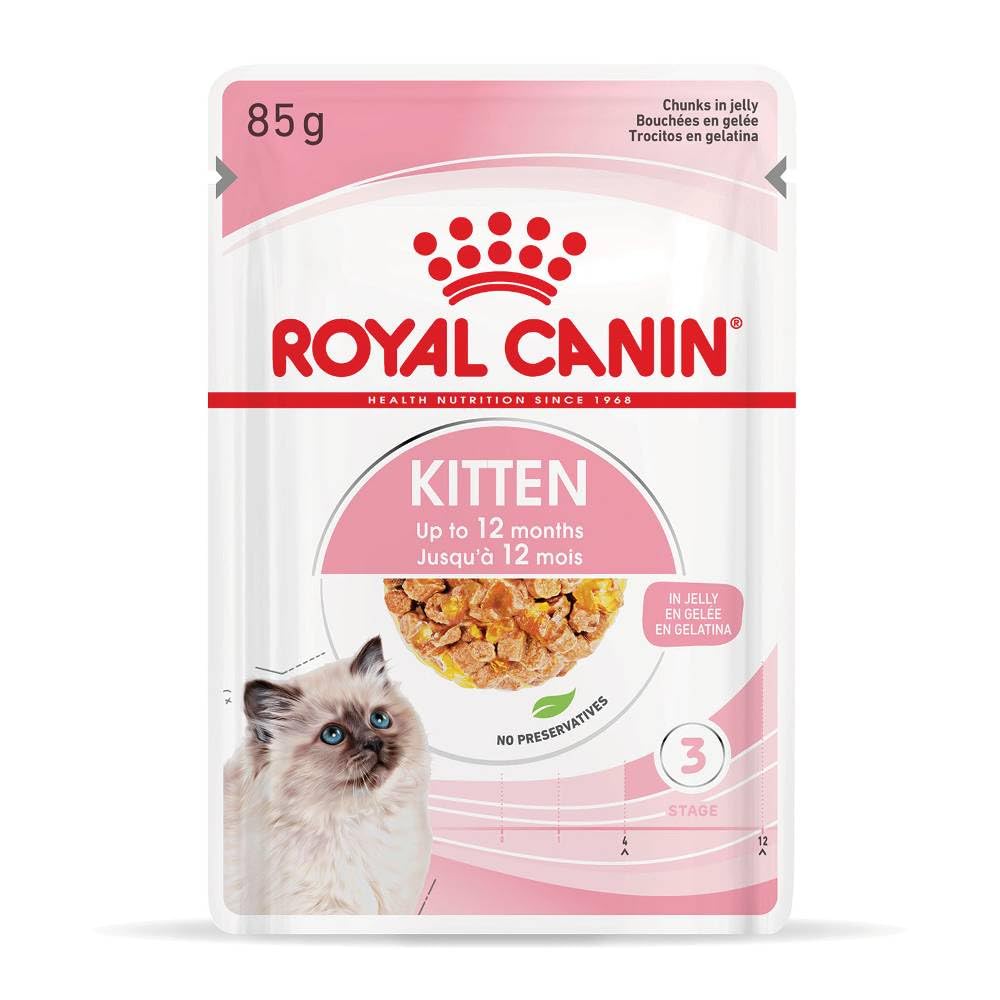 Royal Canin Kitten in Jelly Wet Pouches 85g (Pack of 48)