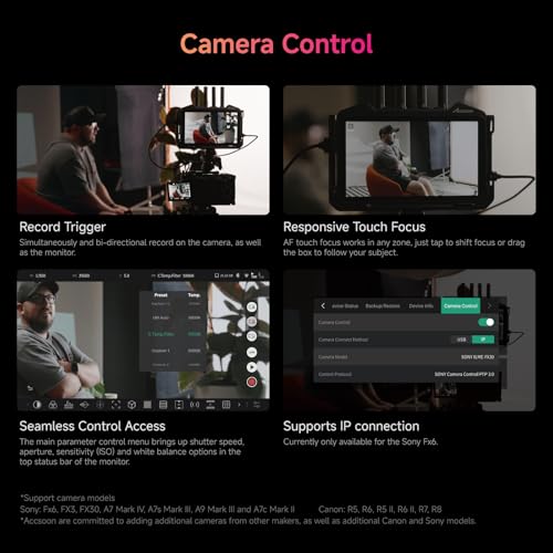 Image of Accsoon CineView M7H Pro 7 inch Camera Field Monitor Transmitter&Receiver 3 All in One 1000nits 1920 x 1080 4k60 2.4 +5GHz Dual-Band Transmission 1200ft Transmission Range Support Camera Control