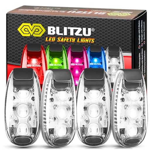 4 Pack LED Safety Light, Clip on Reflective Gear Lights for Walking at Night, Running, Jogging, High Visibility Strobe Light Accessories for Runners, Kids, Hiking, Kayak, Cycling, Camping, Boat White