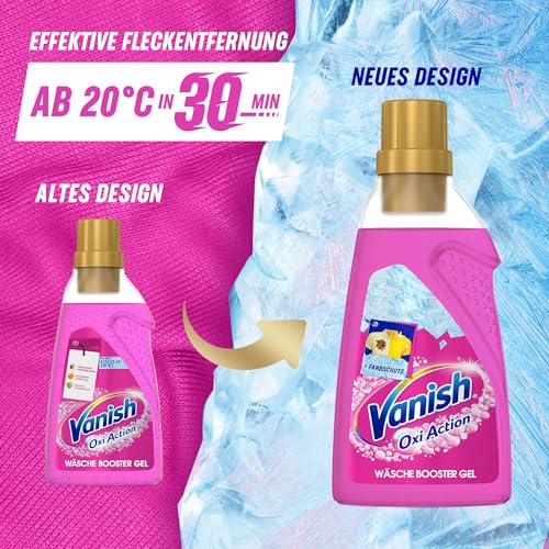 Vanish Oxi Action Gel Pink – 1 x 750 ml – Fleckenentferner und Wäsche-Booster Gel ohne Chlor – Für bunte Wäsche